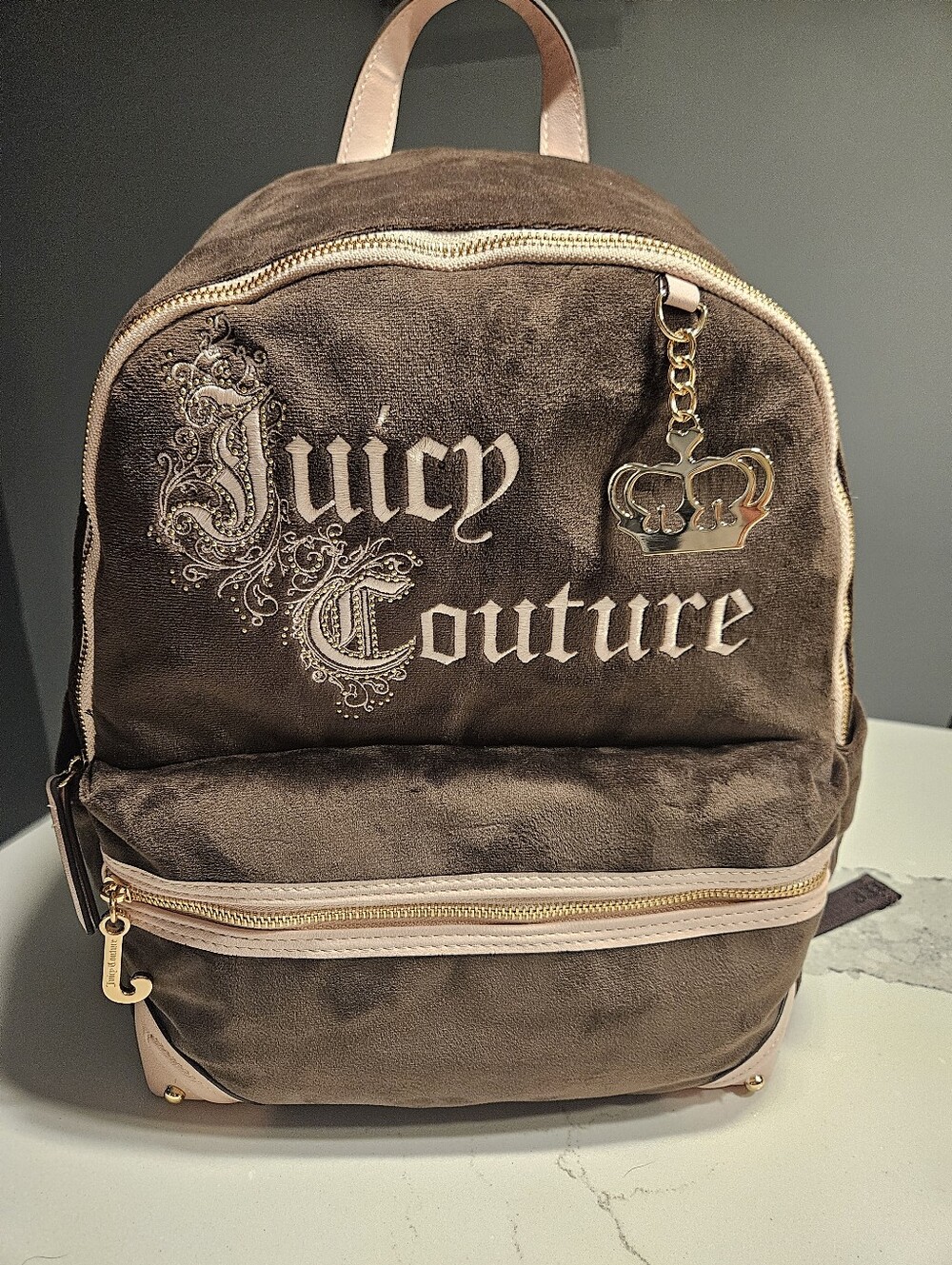 NEW Juicy Couture Brown/Pink Large Backpack